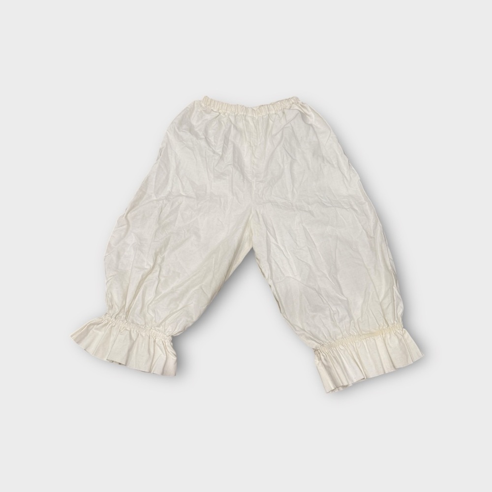 Vintage White Cotton Bloomers with Ruffle Hem – Historical Lingerie